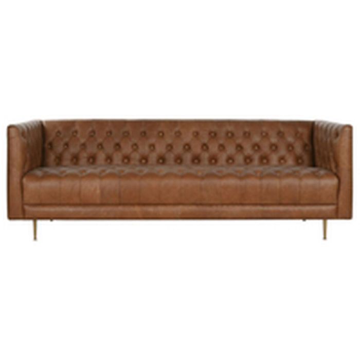 DKD Home Decor Sofá Piel Cognac Dorado Capitoné Mueble de Salón Colección Leather top 23 - Modelo Item Home 209x77x74 cm 2 DKD Home Decor Sofá Piel Cognac Dorado Capitoné Mueble de Salón Colección Leather top 23 - Modelo Item Home 209x77x74 cm 2