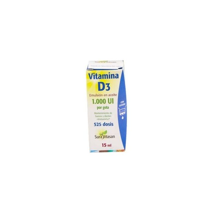 SURA VITASAN Vitamina D3 Líquida 1.000 UI 15ml - Apoya Huesos, Dientes y Sistema Inmunitario - Colecalciferol