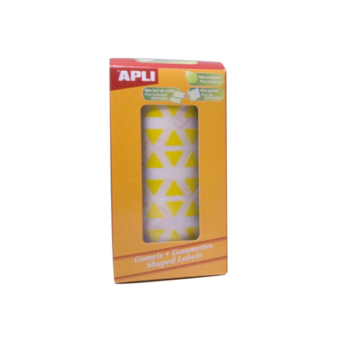 Apli Gomets Autoadhesivos Triangulares 21x21x21mm Amarillo Rollo 2832 Unidades 1