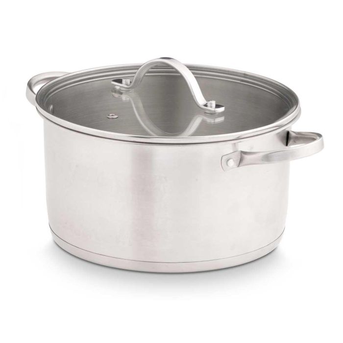 Kinvara Cacerola de Inducción con Tapa de Cristal 24 cm - Metal Plata para Cocina (Set de 6) 1 Kinvara Cacerola de Inducción con Tapa de Cristal 24 cm - Metal Plata para Cocina (Set de 6) 1
