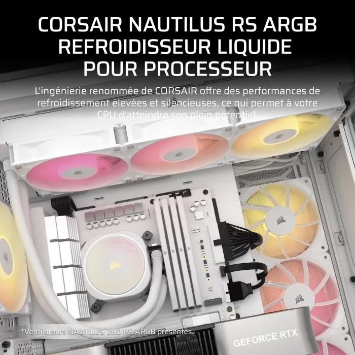 Corsair CW-9060094-WW Refrigerador Líquido para CPU Nautilus 240 ARGB Blanco 1 Corsair CW-9060094-WW Refrigerador Líquido para CPU Nautilus 240 ARGB Blanco 1