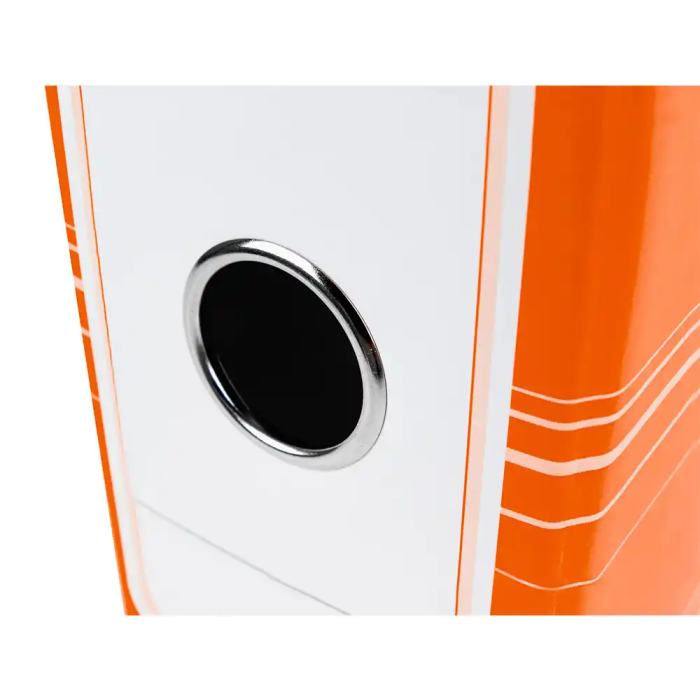 Liderpapel Archivador de Palanca A4 Filing System Forrado Naranja Lomo 80mm con Caja y Compresor Metálico 6