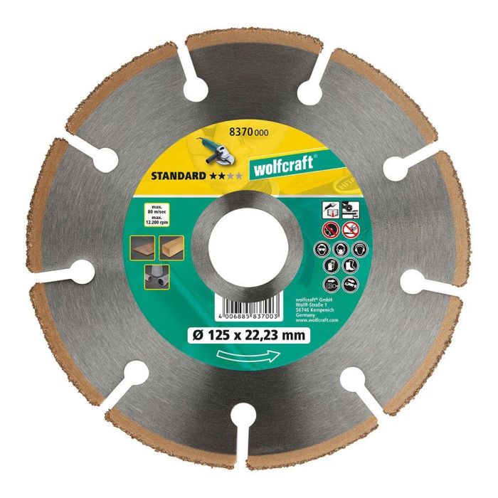 Wolfcraft Disco de Corte CT Standard Ø115 x 22,23 mm para Madera, Laminado, Entarimado y Plástico con Recubrimiento de Carburo de Tungsteno - Referencia 8369000 0 Wolfcraft Disco de Corte CT Standard Ø115 x 22,23 mm para Madera, Laminado, Entarimado y Plástico con Recubrimiento de Carburo de Tungsteno - Referencia 8369000 0