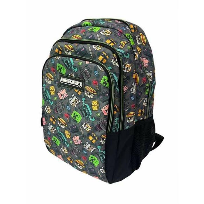 Minecraft pixel 25 Mochila Primaria Doble Compartimento, Gran Capacidad, Adaptable a Carro, 10x22x5.5 cm, Para +7 años 2 Minecraft pixel 25 Mochila Primaria Doble Compartimento, Gran Capacidad, Adaptable a Carro, 10x22x5.5 cm, Para +7 años 2