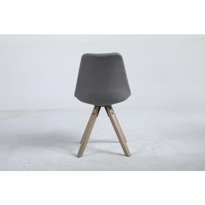 DKD Home Decor Silla Scandi Roble Poliéster Gris Oscuro 84x48x44 cm 5