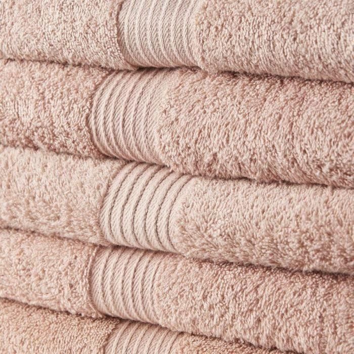 TODAY Essential - Juego de 5 toallas de baño 70x130 cm 100% Algodón, color rosa 1 TODAY Essential - Juego de 5 toallas de baño 70x130 cm 100% Algodón, color rosa 1