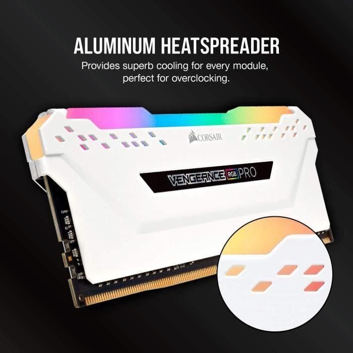 Corsair CMW16GX4M2C3200C16W Módulo de Memoria RAM para PC DDR4 Vengeance RGB Pro Series 16 GB 3200 MHz CL16 5 Corsair CMW16GX4M2C3200C16W Módulo de Memoria RAM para PC DDR4 Vengeance RGB Pro Series 16 GB 3200 MHz CL16 5
