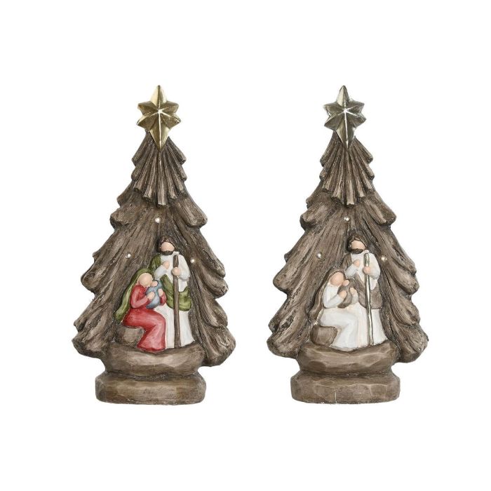 Nacimiento Navidad Tradicional DKD Home Decor Gris Verde 13.5 x 45 x 23 cm (2 Unidades) 1