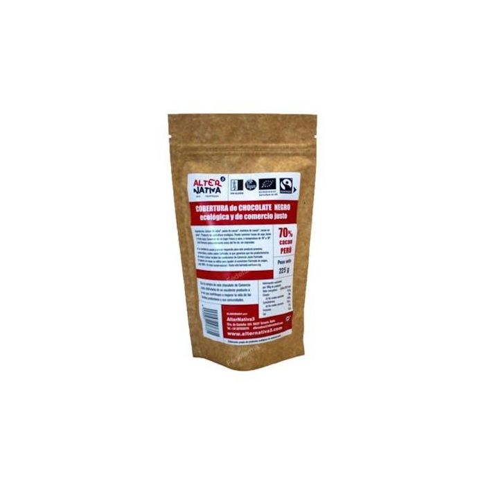 ALTERNATIVA 3 Cobertura de Chocolate 70% Cacao Peru Bio 225G