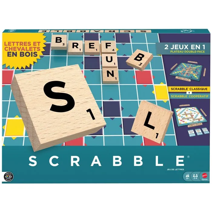 Mattel Games Scrabble Clásico 2 en 1 Juego de Mesa Familiar - MATJGR63