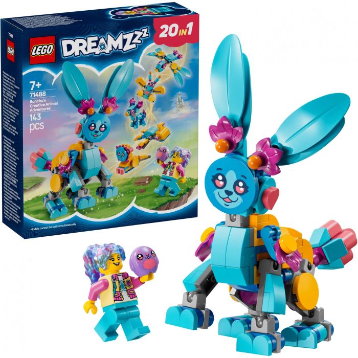 LEGO 71488 DREAMZzz Aventuras de Bunchu: Animales Creativos Set de Construcción Figura Articulada con 19 Formas e Izzie 13