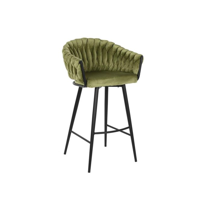 DKD Home Decor Taburete Moderno de Poliéster, Metal y Terciopelo Verde Negro Desmontable 58x101x53 cm Altura Asiento 77 cm DKD Home Decor Taburete Moderno de Poliéster, Metal y Terciopelo Verde Negro Desmontable 58x101x53 cm Altura Asiento 77 cm