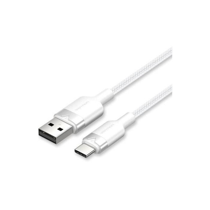 Cable USB 2.0 Tipo-C Vention CTNWF/ USB Tipo-C Macho - USB Macho/ Hasta 60W/ 480Mbps/ 1m/ Blanco