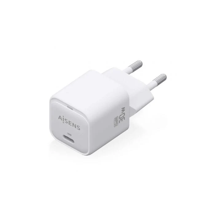AISENS - CARGADOR GaN 30W, 1xUSB-C PD3.0 QC4.0, BLANCO 1