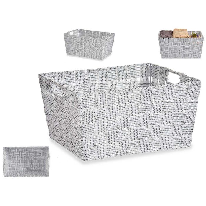 Cesta de Tela Kipit Blanco 30x14x20 cm - Con Asas (18 Unidades) Cesta de Tela Kipit Blanco 30x14x20 cm - Con Asas (18 Unidades)