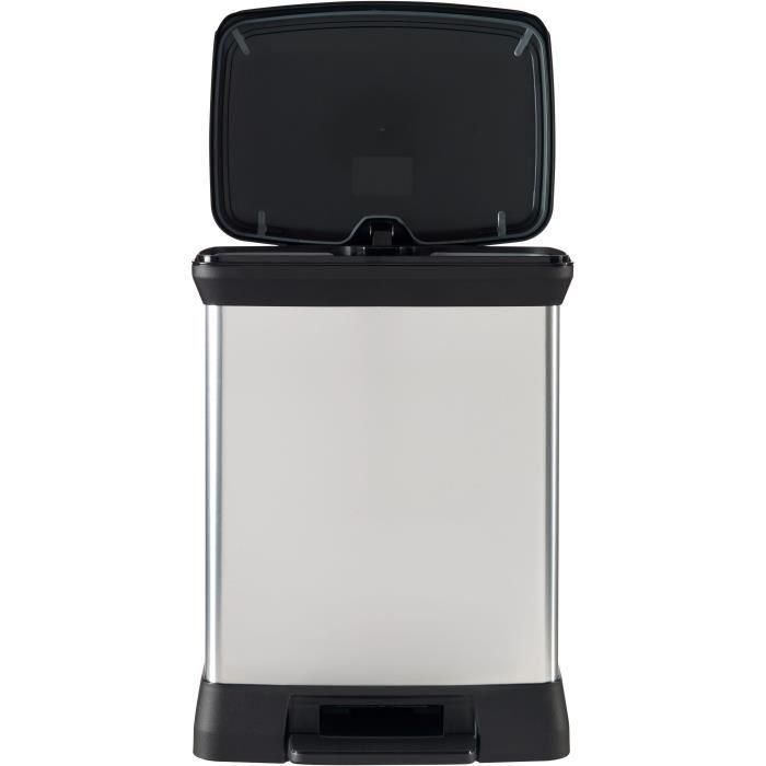 Cubo de basura rectangular - DECO BIN - CURVER - 50L - Diseño elegante - 39 x 29 x 51 cm - Gris metalizado 3 Cubo de basura rectangular - DECO BIN - CURVER - 50L - Diseño elegante - 39 x 29 x 51 cm - Gris metalizado 3
