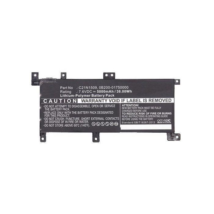 CoreParts Batería para Portátil Asus 28.88Wh Li-Pol 7.6V 3800mAh Negra, Compatible X556UA X556UB X556UF X556UJ X556UQ X556UR X556UV 1 CoreParts Batería para Portátil Asus 28.88Wh Li-Pol 7.6V 3800mAh Negra, Compatible X556UA X556UB X556UF X556UJ X556UQ X556UR X556UV 1