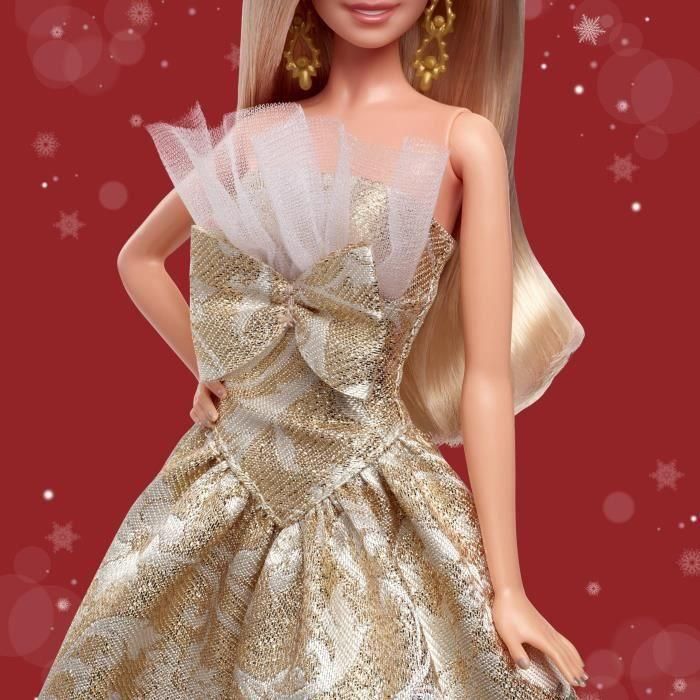 Barbie Muñeca Feliz Navidad JBH95 - MATJBH95 - Muñeca Rubia Coleccionable 2