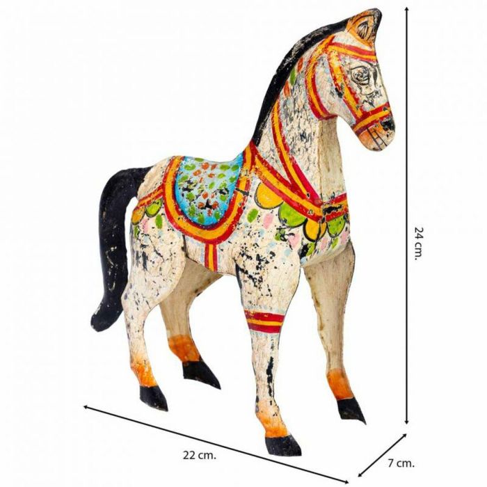 Figura Decorativa Alexandra House Living Madera de mango Caballo 7 x 24 x 22 cm 5