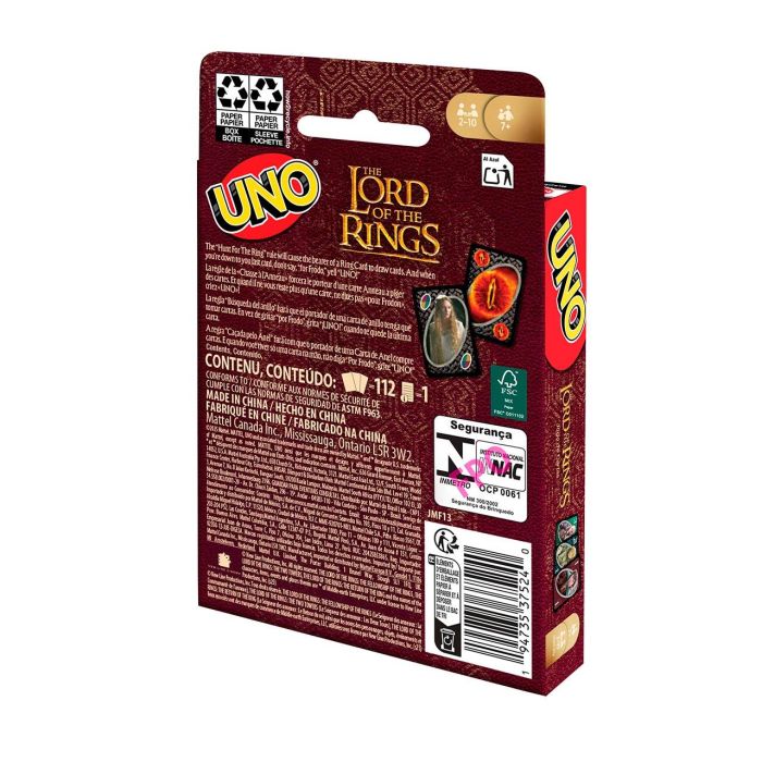 Mattel Games Juego Uno El Señor De Los Anillos Jmf13, +7 Años, Juego de Cartas 5