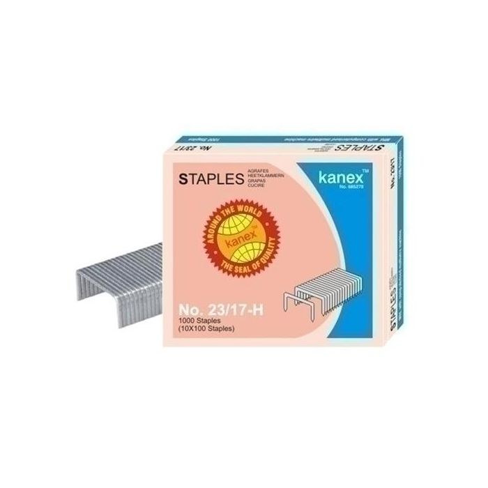 Grapas Kanex Gran Capacidad 23/17 Mm. Galvanizadas Caja De 1000