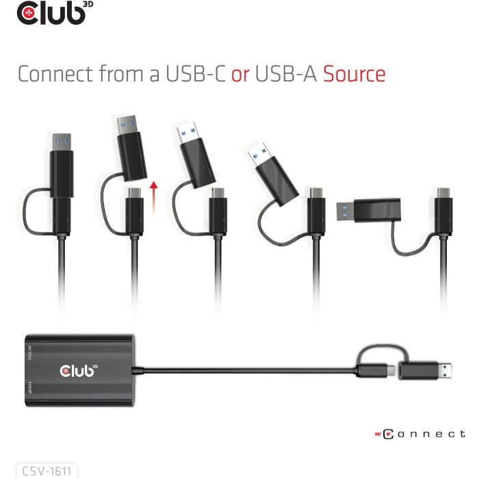 Club3D Adapter USB Typ C/A > HDMI / VGA St/Bu 7 Club3D Adapter USB Typ C/A > HDMI / VGA St/Bu 7
