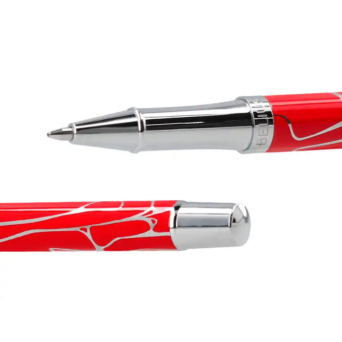 Belius Cocktails Boligrafo y Wallet Aluminio Rojo Plateado Relieve Tinta Azul Caja Diseño Elegante 8