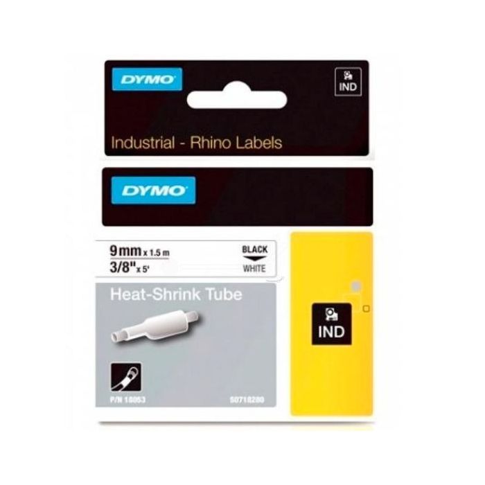 Dymo Id1-9 Cinta Termorretractil Negro Sobre Blanco 9 mm x 1.5M S0718280
