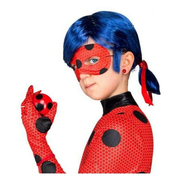 Disfraz ladybug con mono, guantes, cubre botas, antifaz, peluca, yo-yo y pendientes talla 9-11 años 1 Disfraz ladybug con mono, guantes, cubre botas, antifaz, peluca, yo-yo y pendientes talla 9-11 años 1