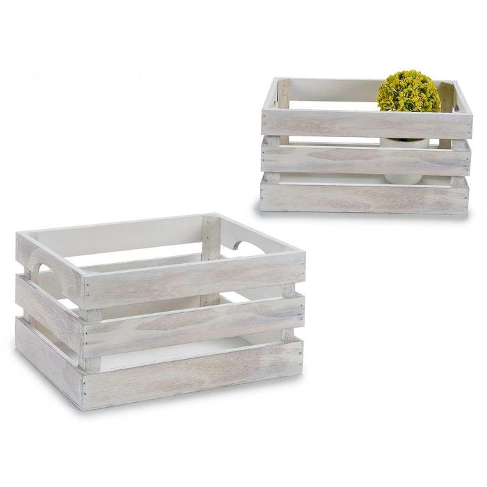 Caja de madera blanco envejecido 26x16x13 cm - Giftdecor (24 Unidades) Caja de madera blanco envejecido 26x16x13 cm - Giftdecor (24 Unidades)