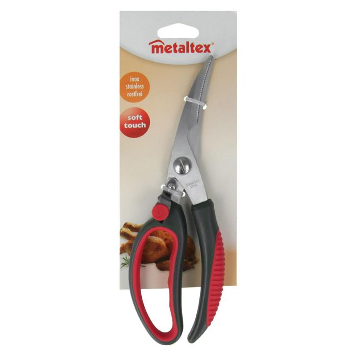 Metaltex Tijera para Aves 23 cm Acero Inoxidable con Cierre de Seguridad Doble Inyección 1