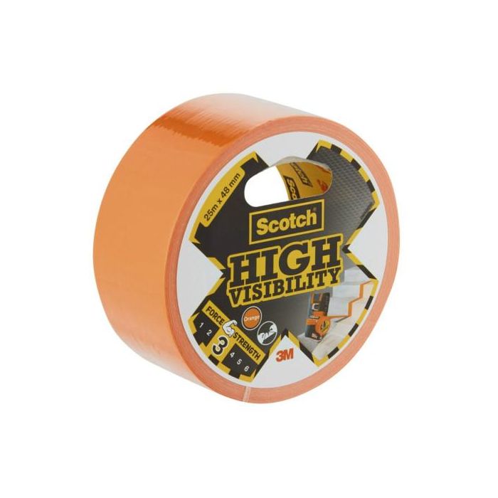 Rollo Cinta Americana High Visibility 2904 Naranja 48Mm X 25M Scotch 7100205301