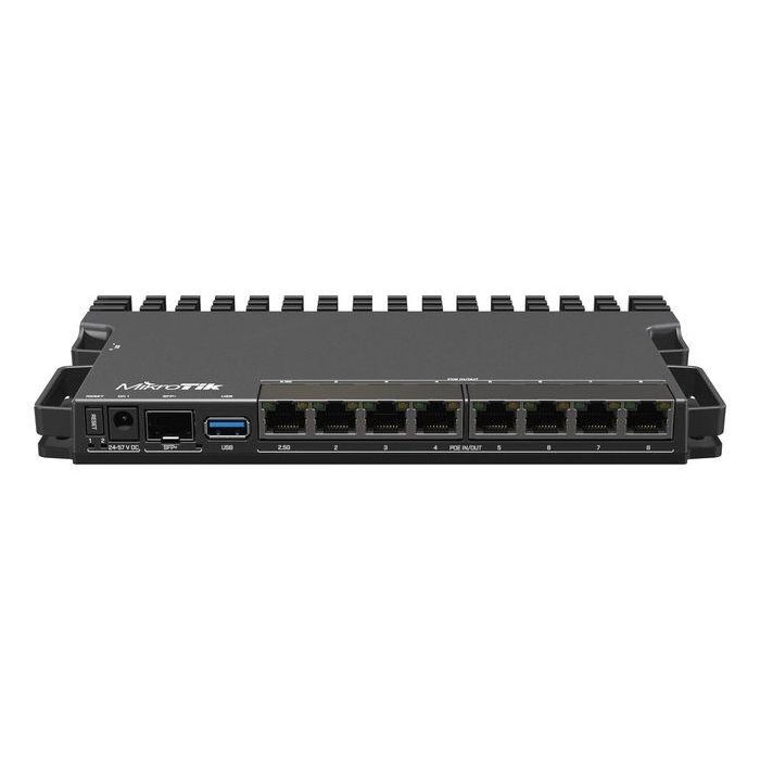 MikroTik A new version of our popular heavy-duty RB5009 router with PoE-in and PoE-out on all ports. Perfect for small and medium ISPs. 2.5 Gigabit Ethernet & 10 Gigabit SFP+, numerous powering options. 4 MikroTik A new version of our popular heavy-duty RB5009 router with PoE-in and PoE-out on all ports. Perfect for small and medium ISPs. 2.5 Gigabit Ethernet & 10 Gigabit SFP+, numerous powering options. 4