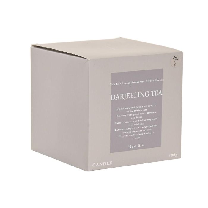 DKD Home Decor Vela Gris Claro 11 x 11 x 11 cm con Aroma Darjeeling 2