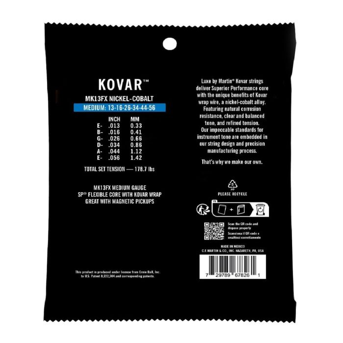 Juego Acústica Luxe Kovar Sp Flexible Core Medium 13-56 1 Juego Acústica Luxe Kovar Sp Flexible Core Medium 13-56 1