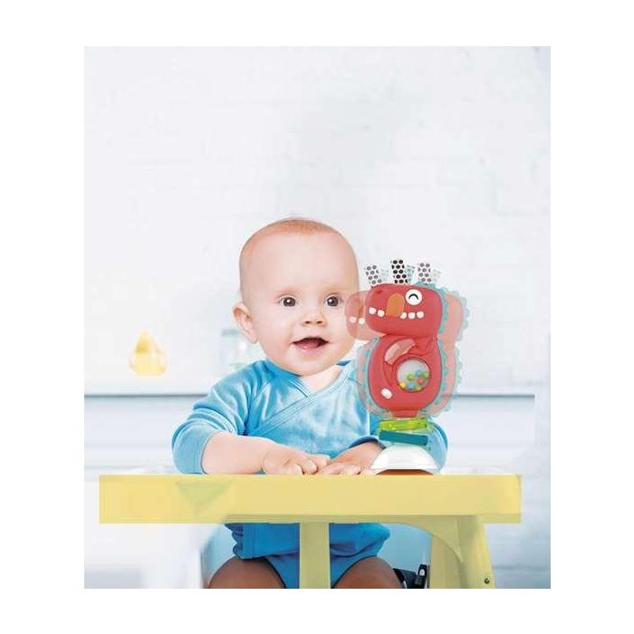 Sonajero musical dinosaurio con ventosa para sujetar en cualquier base 7x15x22 cm 10