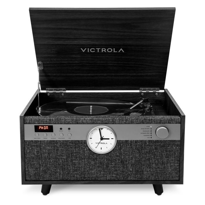 Victrola Tocadiscos Century con reloj Negro 1 Victrola Tocadiscos Century con reloj Negro 1