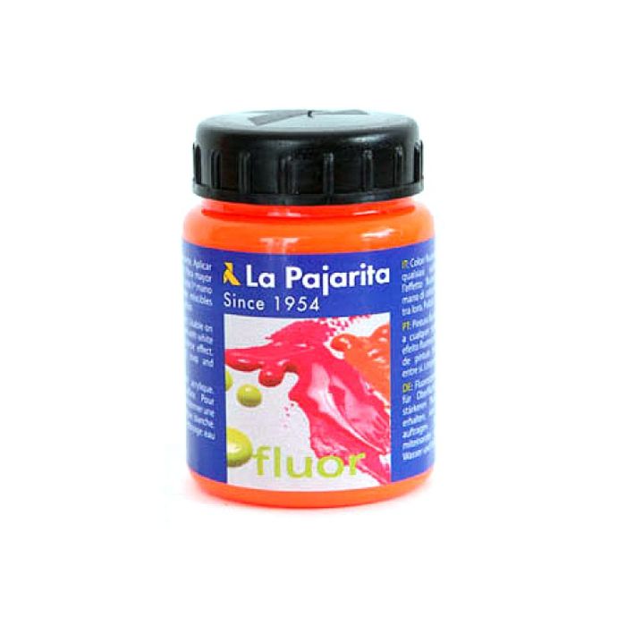 Pintura Acrilica La Pajarita F-02 Naranja Fluorescente 75 mL 6 unidades 1