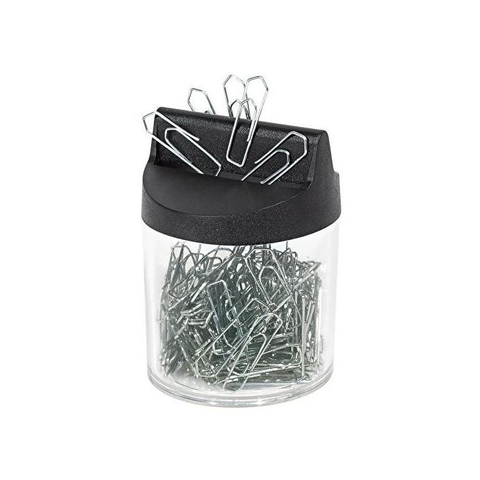 WEDO Klammernspender tr rund si, Dispensador de Clips Redondo con 125 Clips