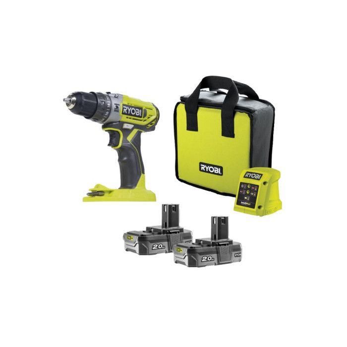 Taladro de percusión con percusión 18V One+ R18PD2-0 2 velocidades 18V una+ 40 nm, iluminación LED-2 baterías de litio+ 2 ah+ cargador