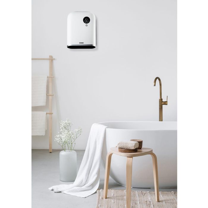 Calefactor de baño - 2000 W - Domo - DO7357F - Wifi + mando a distancia - Función Eco - Pantalla LED - Montaje en pared/de pie - Blanco 3