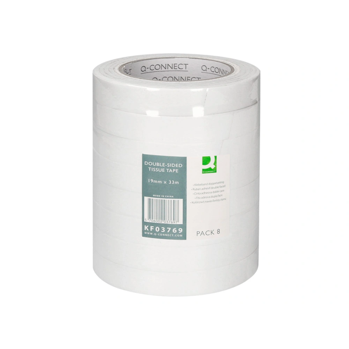 Q-connect Cinta Adhesiva Doble Cara 33 mt x 19 mm para Papel, Cartulina y Fotos 6