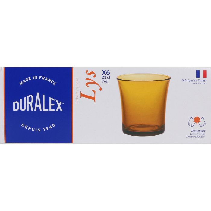Duralex Set de 6 Vasos Lys Ambar 21 cl (12 Cajas) 1