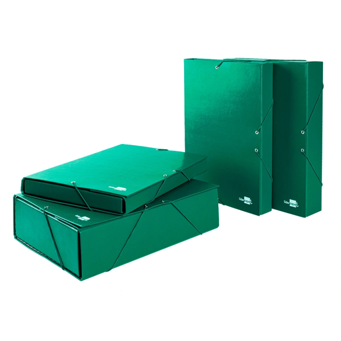 Liderpapel Carpeta proyectos folio lomo 30mm cartón forrado verde 250 x 350 mm 10