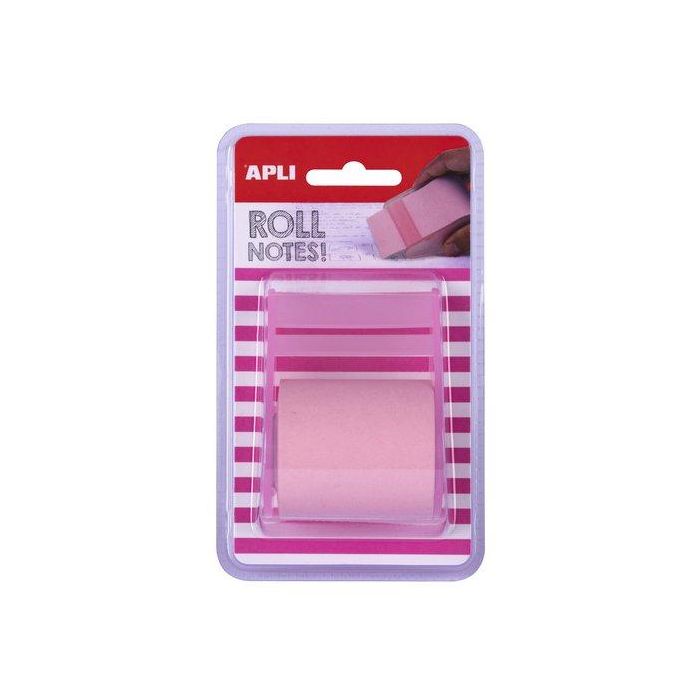Notas Adhesivas Apli Rollo De 8 M X 50 Mm Rosa Pastel