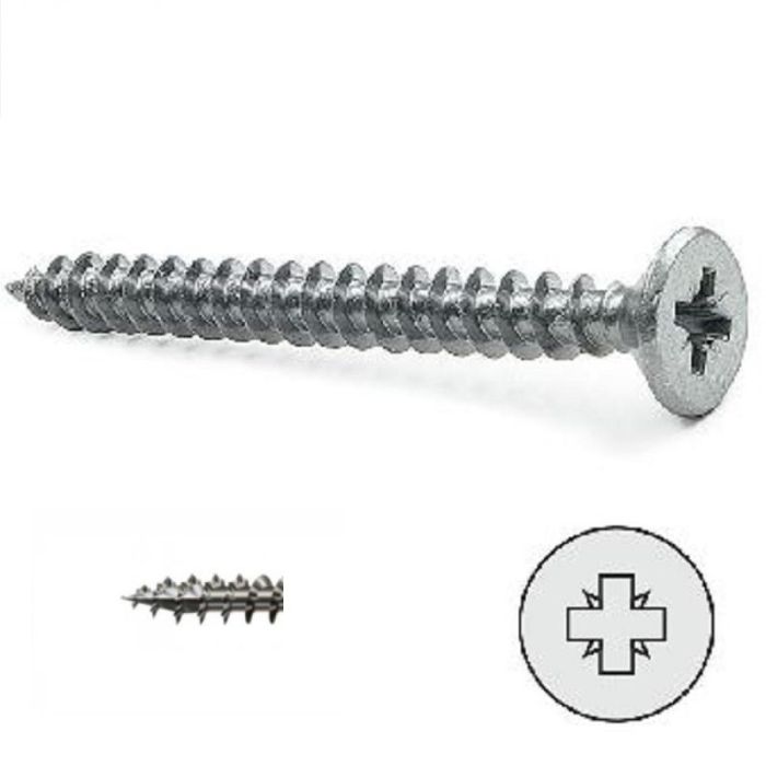 UCAFIX Rs-Fix Tornillo Rosca Madera Cabeza Plana Pozidriv Zincado Largo 45mm Diámetro 3.5mm Pack de 1000 Unidades UCAFIX Rs-Fix Tornillo Rosca Madera Cabeza Plana Pozidriv Zincado Largo 45mm Diámetro 3.5mm Pack de 1000 Unidades
