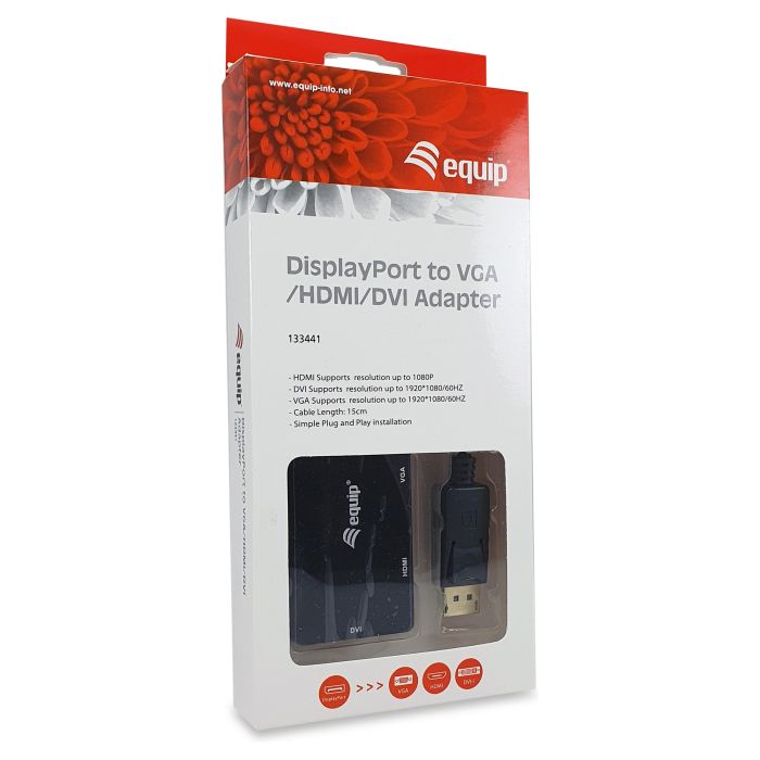 EQUIP ADAPTADOR DISPLAYPORT A VGA / HDMI / DVI 3