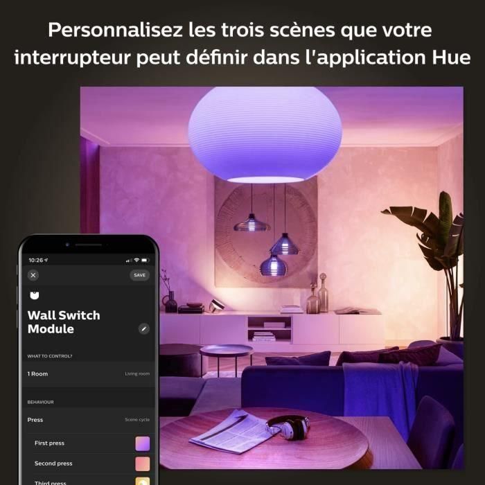 Módulo de interruptor de pared de Philips Hue, 2, White Pack funciona con Alexa, Google Assistant y Apple HomeKit 2