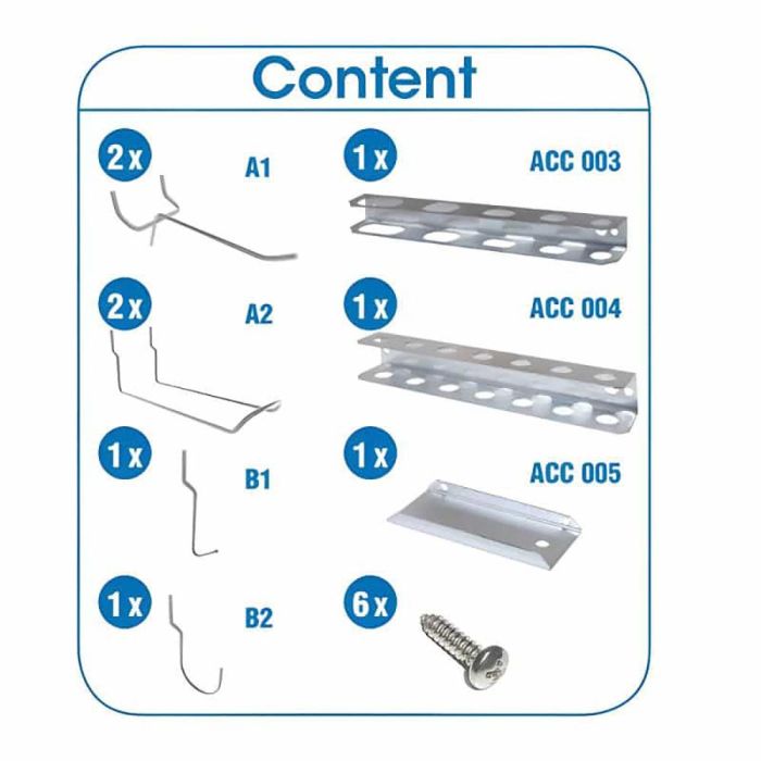 Bolsa 9 und. bt-panel (6 ganchos+3 accs) ac012. simon rack 2