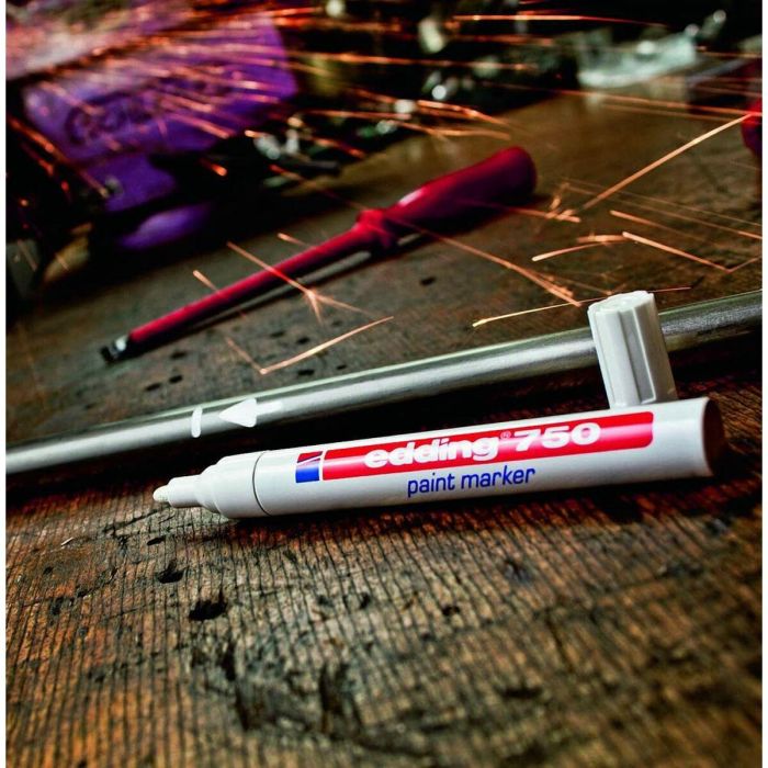 EDDING Marcador permanente 750 tinta opaca punta conica trazo 2-4mm blanco 5 EDDING Marcador permanente 750 tinta opaca punta conica trazo 2-4mm blanco 5